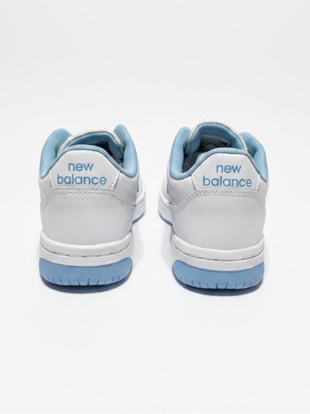 New Balance White Sneakers with Sky Blue Accents - Picture 4 of 7